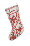 Coral Christmas Stocking Hand Beading Arcadia Home